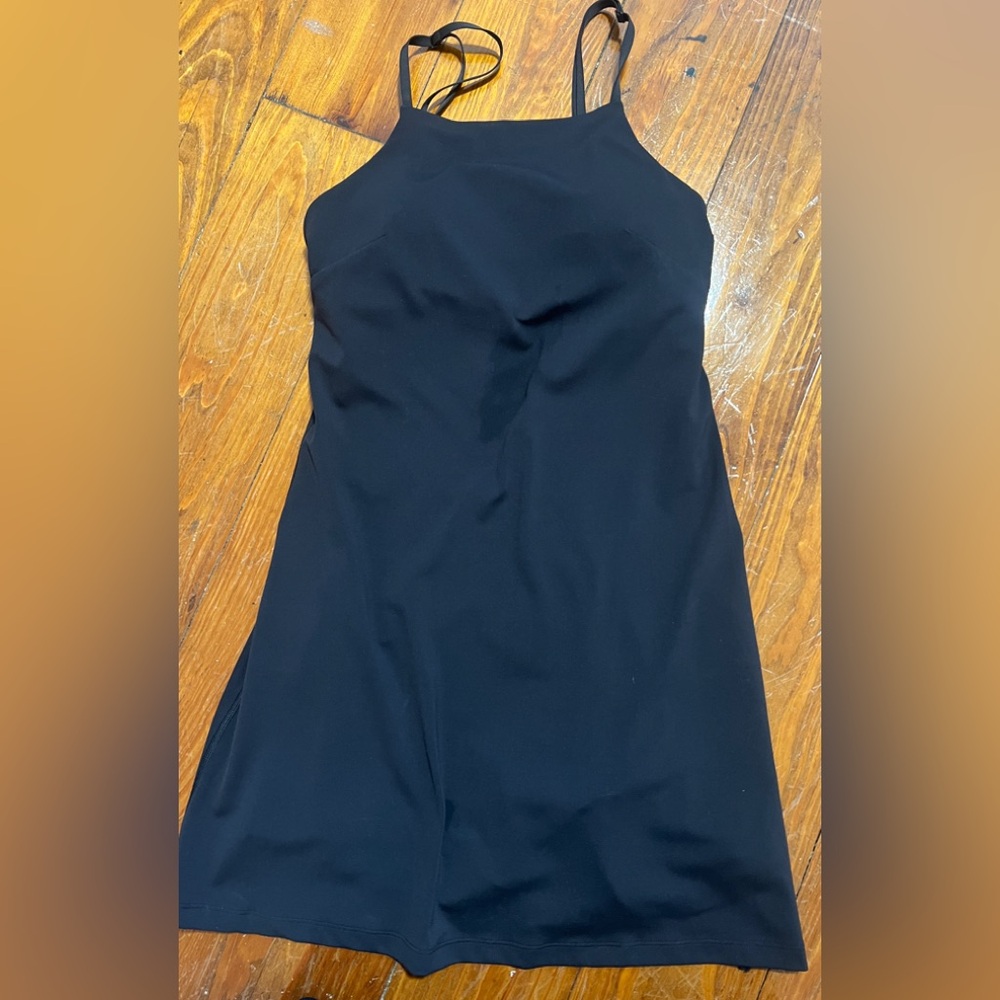 Lululemon Women’s Black Strappy Athletic Dress Size 6 Built In Bra Shorts